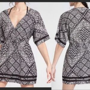 Women's Athleta Black And White Bandana Swim Cover Up Size Extra Small XS